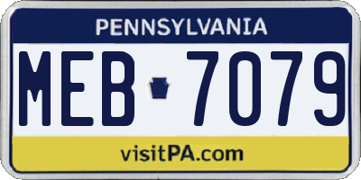 PA license plate MEB7079