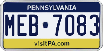 PA license plate MEB7083