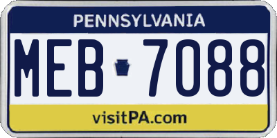 PA license plate MEB7088