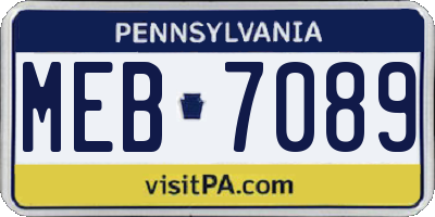 PA license plate MEB7089