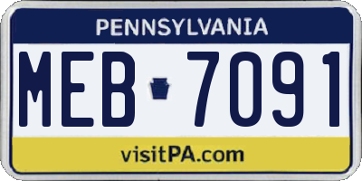 PA license plate MEB7091