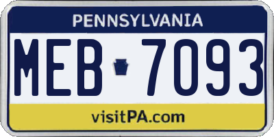PA license plate MEB7093