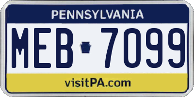 PA license plate MEB7099