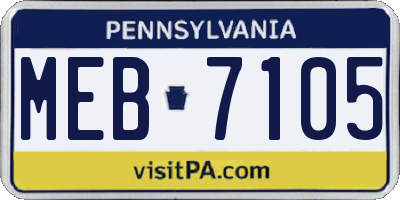 PA license plate MEB7105