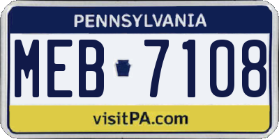 PA license plate MEB7108