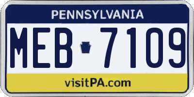 PA license plate MEB7109