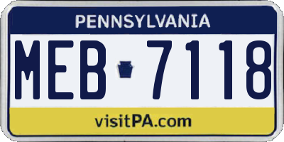 PA license plate MEB7118