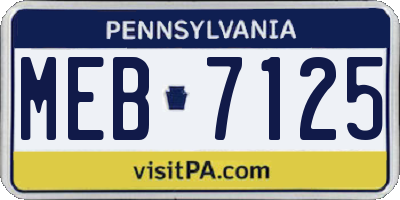 PA license plate MEB7125