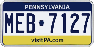 PA license plate MEB7127