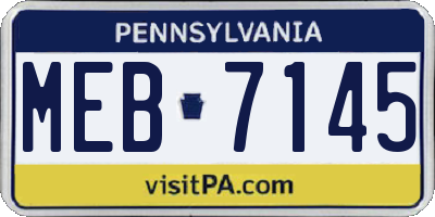 PA license plate MEB7145