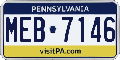 PA license plate MEB7146