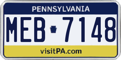 PA license plate MEB7148