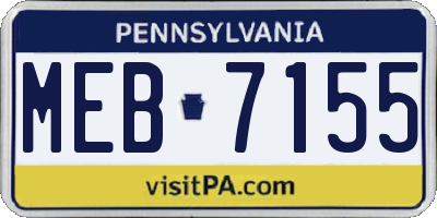 PA license plate MEB7155