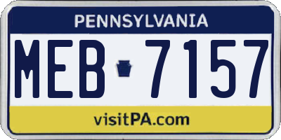 PA license plate MEB7157