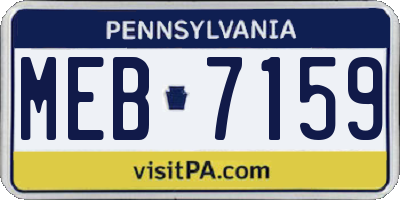 PA license plate MEB7159