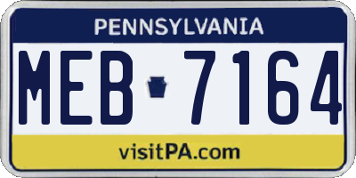 PA license plate MEB7164