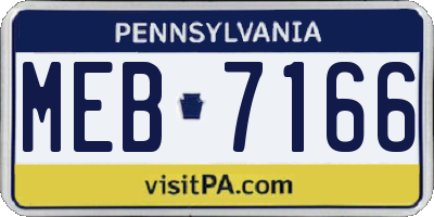 PA license plate MEB7166