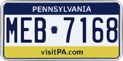 PA license plate MEB7168