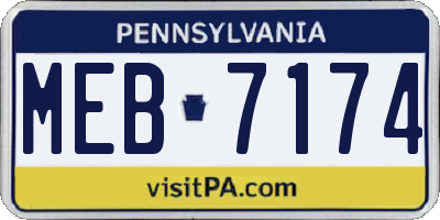 PA license plate MEB7174