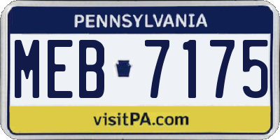 PA license plate MEB7175