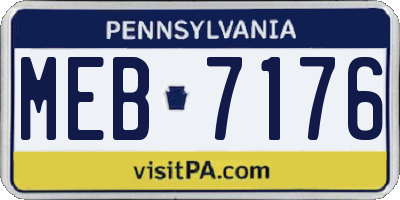 PA license plate MEB7176