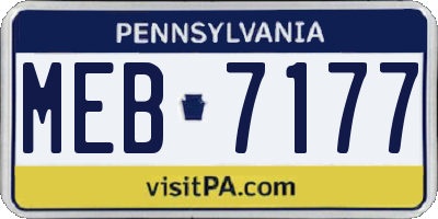 PA license plate MEB7177