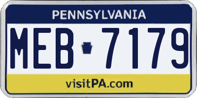 PA license plate MEB7179