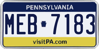 PA license plate MEB7183