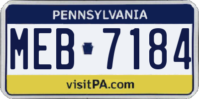 PA license plate MEB7184