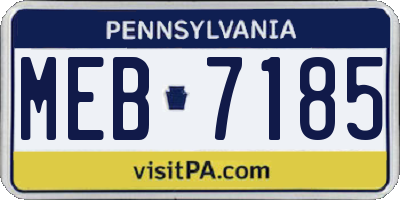 PA license plate MEB7185