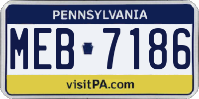 PA license plate MEB7186