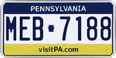 PA license plate MEB7188