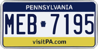 PA license plate MEB7195