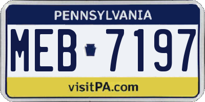 PA license plate MEB7197