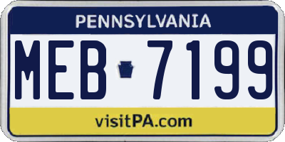 PA license plate MEB7199