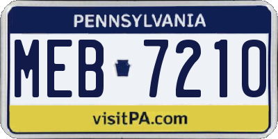 PA license plate MEB7210