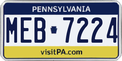 PA license plate MEB7224