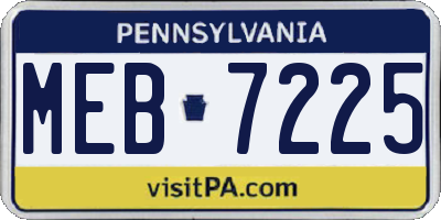 PA license plate MEB7225