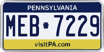 PA license plate MEB7229
