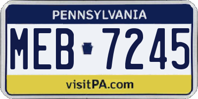 PA license plate MEB7245