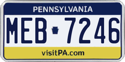 PA license plate MEB7246