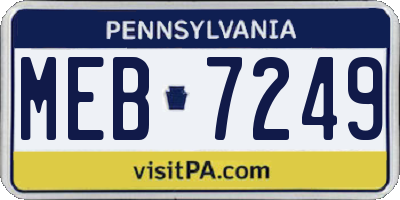 PA license plate MEB7249