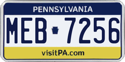 PA license plate MEB7256