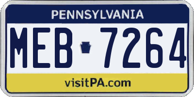 PA license plate MEB7264
