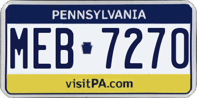 PA license plate MEB7270