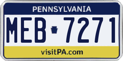 PA license plate MEB7271