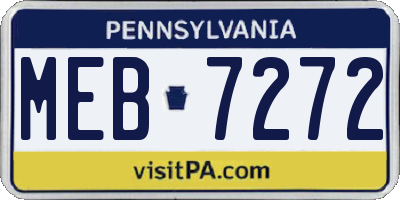 PA license plate MEB7272