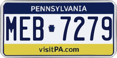 PA license plate MEB7279