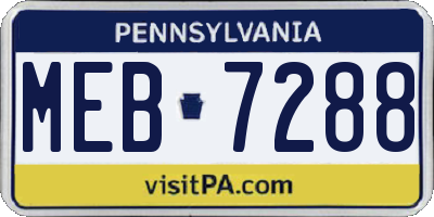 PA license plate MEB7288