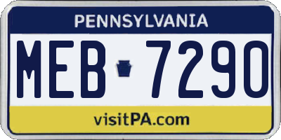 PA license plate MEB7290